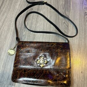 Patricia Nash Distressed Brown Leather Crossbody Bag